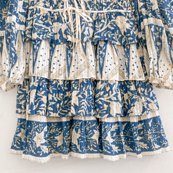 Ulla Johnson Nina Tiered Cotton Voile Mini Dress Lanai 4 - Picture 7 of 14